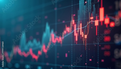  Digital financial data analysis on a screen