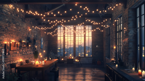 Fairy Lights in an Urban Loft