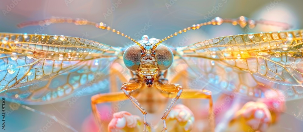 Fototapeta premium Glassy Winged Sharpshooter Insect Macro Photography