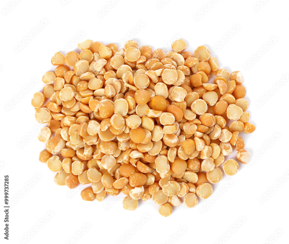 Heap of dried peas isolated on white, top view Heap of dried peas isolated on white, top view