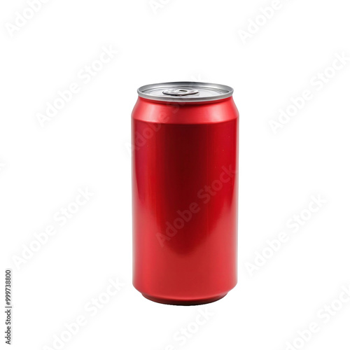 Red Blank Can, Blank Soda, isolated, transparent background, no background. PNG.