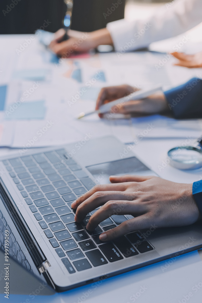 Fund managers team consultation and discuss about analysis Investment stock market at office Fund managers team consultation and discuss about analysis Investment stock market at office