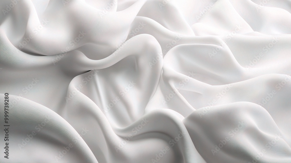 Obraz premium Soft White Fabric Folding Texture Image