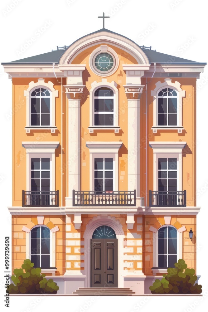 Fototapeta premium A tall building with a clock on top