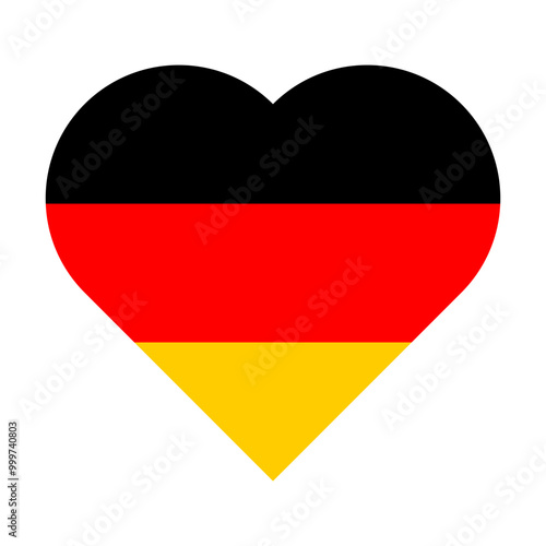 Heart-shaped icon in the colors of the flag of Germany. Free Download Heart-shaped icon in the colors of the flag of Germany.