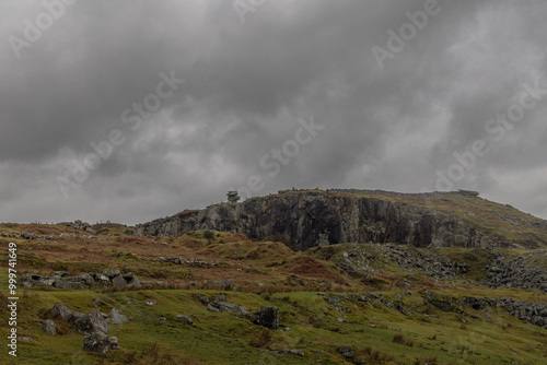 The Cheesewring at Minions on Bodmin Moor. Cloudy grey day 