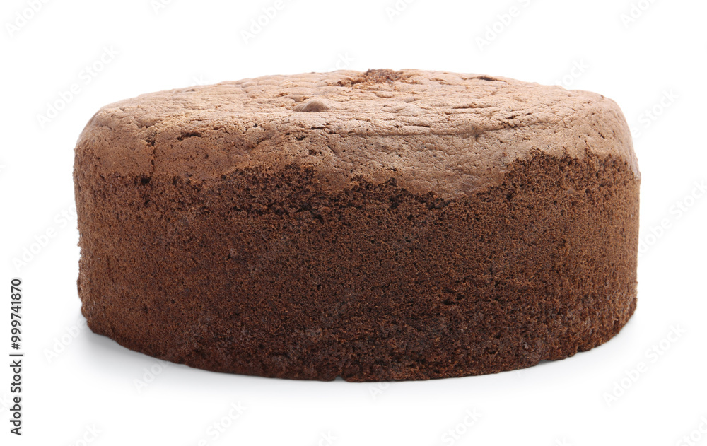 Tasty chocolate sponge cake isolated on white Tasty chocolate sponge cake isolated on white