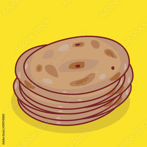 Vector illustration of traditional food tortilla stuffed with minced meat with vegetables and sauce. soft and delicious tortilla bread with a savory texture. for food, culinary and street food blogs