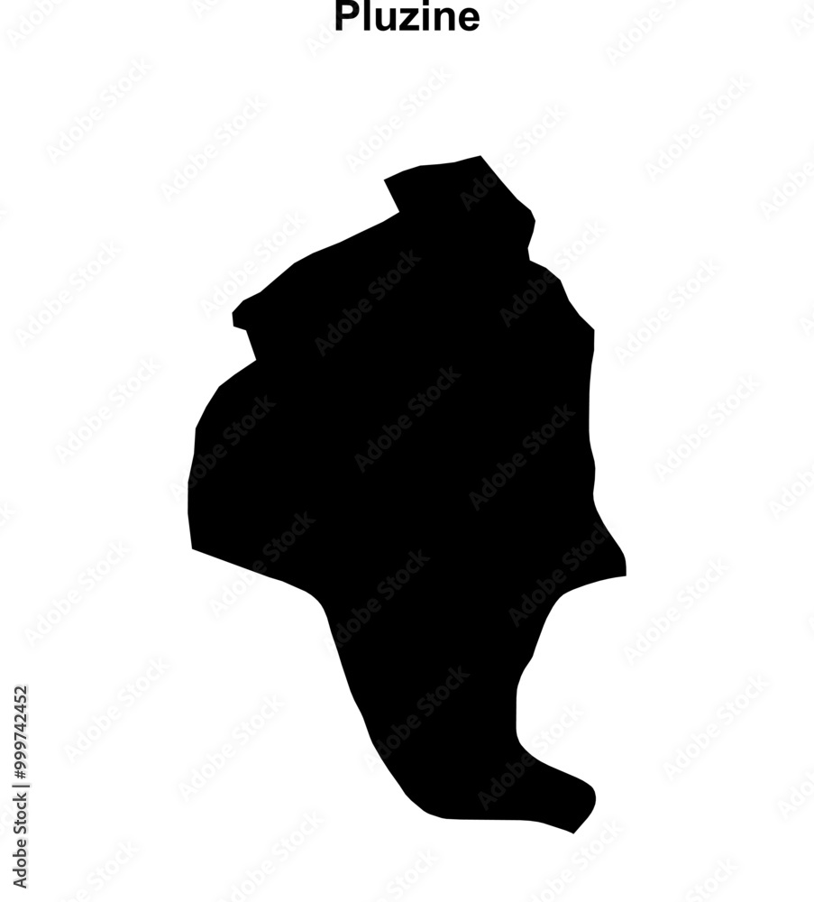 Pluzine municipality blank outline map Pluzine municipality blank outline map