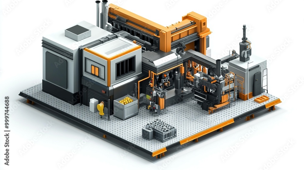 3d icon of large yellow machine on white background UHD wallpaper 3d icon of large yellow machine on white background UHD wallpaper