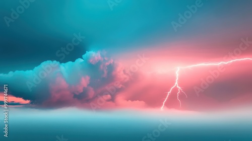 A blurry image of a stormy sky with lightning bolts striking, representing the unpredictability of nature forces.