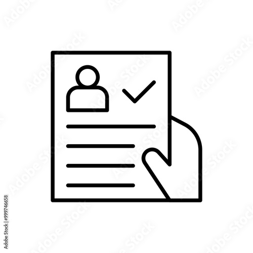 Employment contract outline icons, minimalist vector illustration ,simple transparent graphic element .Isolated on white background