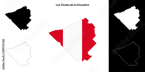 Les Chutes-de-la-Chaudiere (Quebec) outline map set