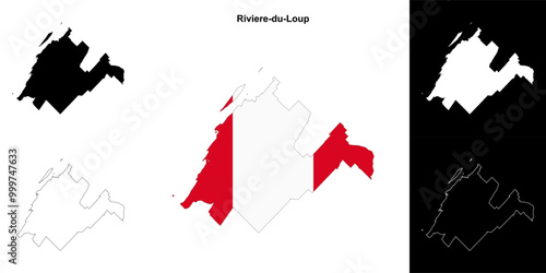 Riviere-du-Loup (Quebec) outline map set
