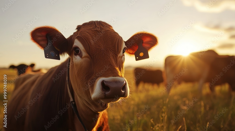 Close Up of a Cow in a Field at Sunset Close Up of a Cow in a Field at Sunset