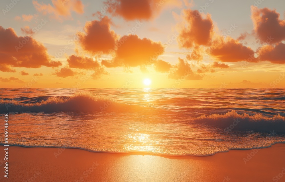Fototapeta premium Golden Sunset Sea.
