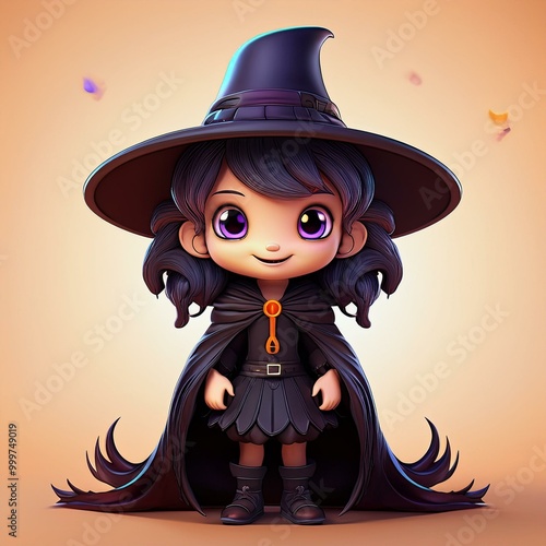 Cute Cartoon Black Hair Hal...