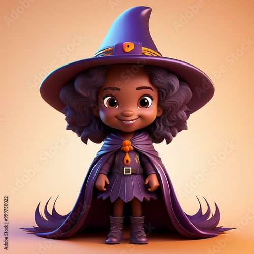 Cute Cartoon Halloween Afri...