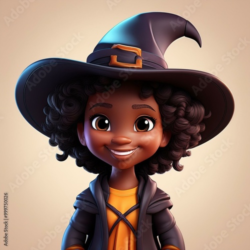 Cute Cartoon Halloween Afri...