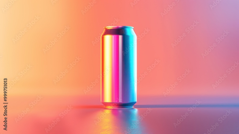 Metallic Can Under Neon Lights Metallic Can Under Neon Lights