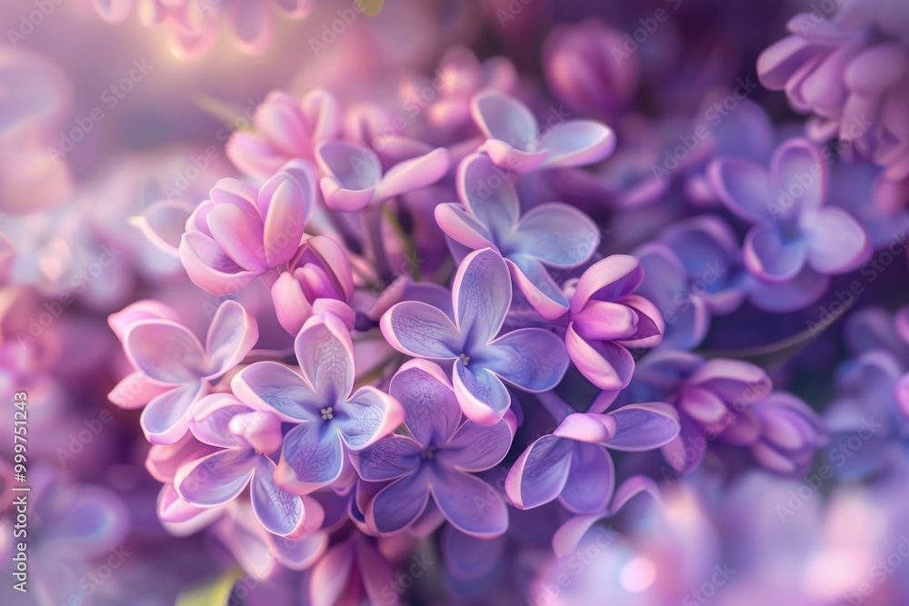A close-up shot of a bunch of vibrant purple flowers A close-up shot of a bunch of vibrant purple flowers