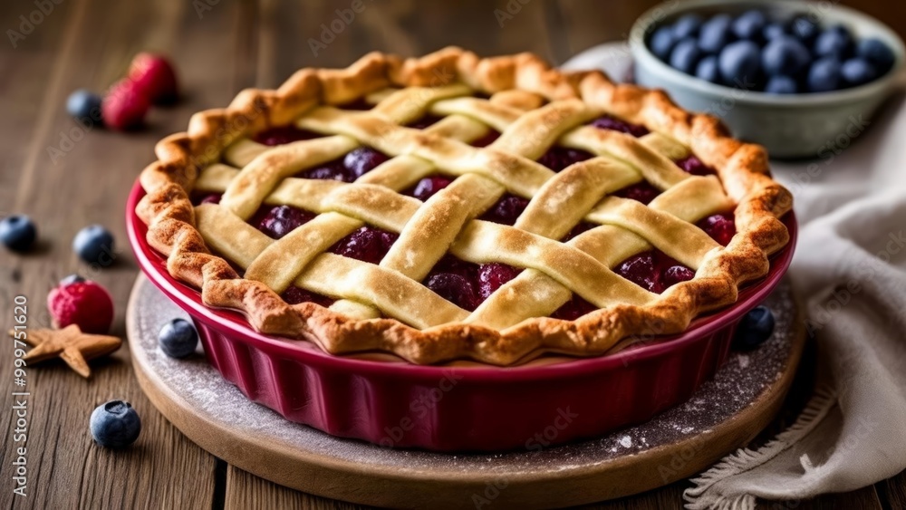 Deliciously baked pie ready to be savored Deliciously baked pie ready to be savored