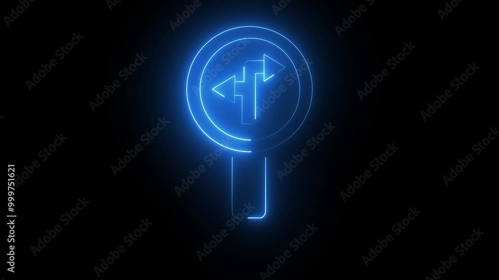 animation arrow blue color crossed Abstract directional neon arrow icon animation. Used for directional animation arrow blue color crossed Abstract directional neon arrow icon animation. Used for directional