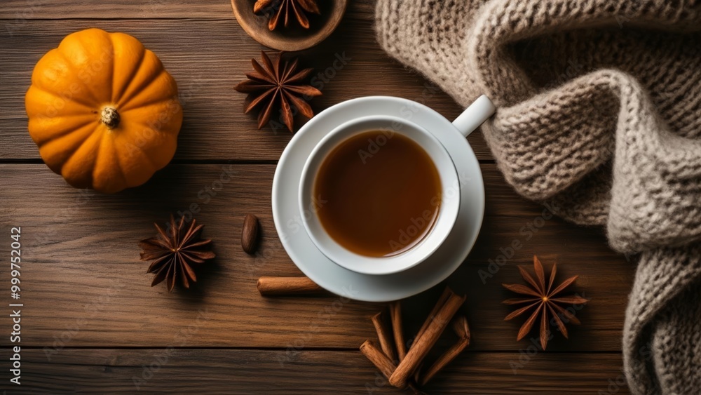 Warm up with a cozy cup of pumpkin spice tea Warm up with a cozy cup of pumpkin spice tea