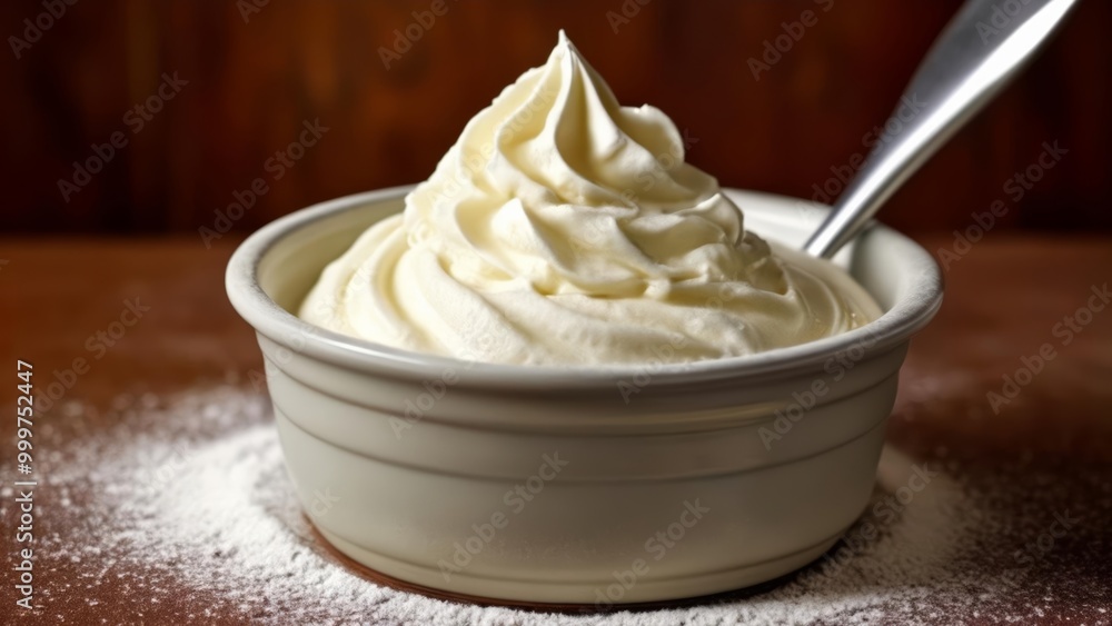 Delicious whipped cream dessert ready to be savored Delicious whipped cream dessert ready to be savored