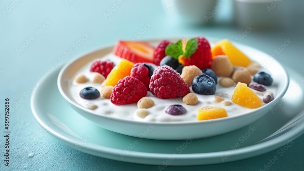 Fresh and vibrant fruit salad ready to be enjoyed Fresh and vibrant fruit salad ready to be enjoyed