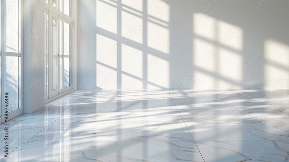 Sunlight Streaming Through Window in Modern Room Sunlight Streaming Through Window in Modern Room
