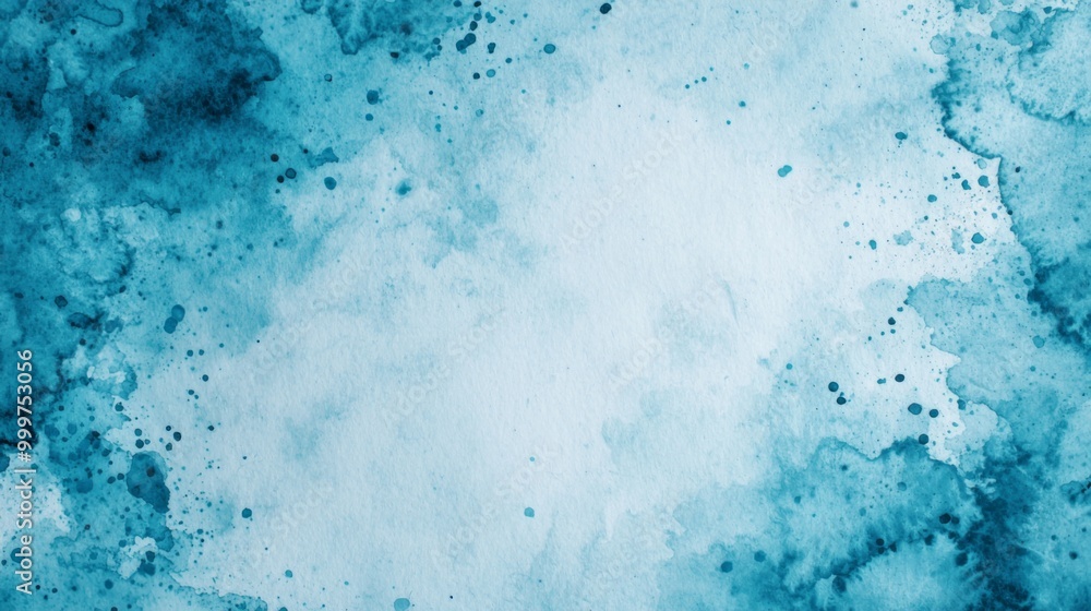 Blue watercolor backdrop featuring textured paint bleed, light center with dark borders, creating an abstract cloudy sky design, ideal for minimalist settings and ample free space. Blue watercolor backdrop featuring textured paint bleed, light center with dark borders, creating an abstract cloudy sky design, ideal for minimalist settings and ample free space.