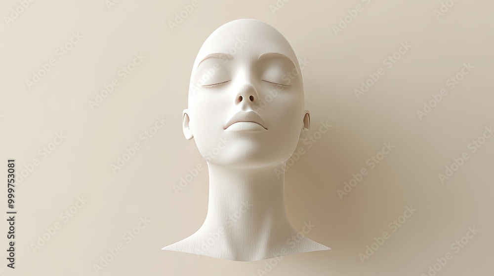 Flat illustration, simple shapes and minimalistic design, neutral colors, acrylic dummy, solid background,