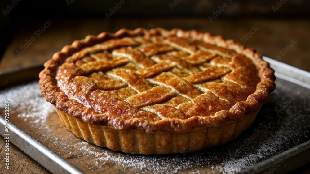 Deliciously baked golden pie crust Deliciously baked golden pie crust
