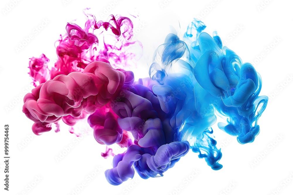 Abstract paint splash isolated on white background. Colorful ink in water Abstract paint splash isolated on white background. Colorful ink in water