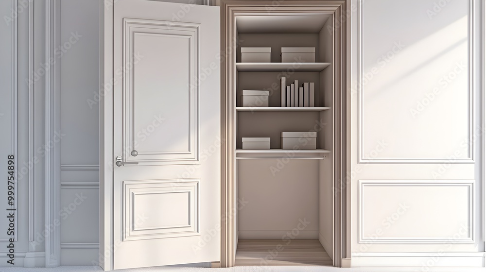 Elegant and Spacious Interior with Classic Architectural Details and Warm Lighting Elegant and Spacious Interior with Classic Architectural Details and Warm Lighting