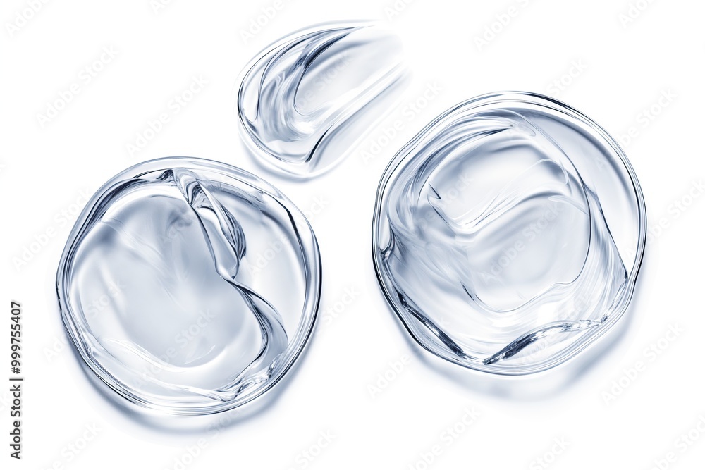 Set of facial gel smears isolated on white background. Cosmetic sample Set of facial gel smears isolated on white background. Cosmetic sample