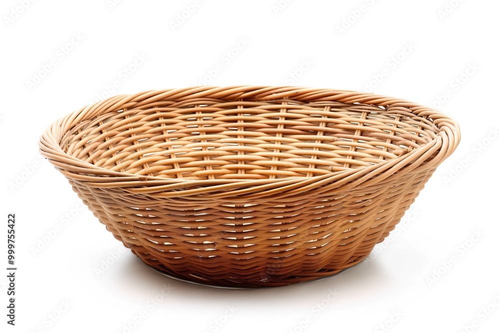 Empty wicker basket isolated on white background. Empty wicker basket isolated on white background.