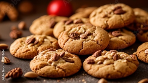  Deliciously baked cookies with nuts ready to be savored