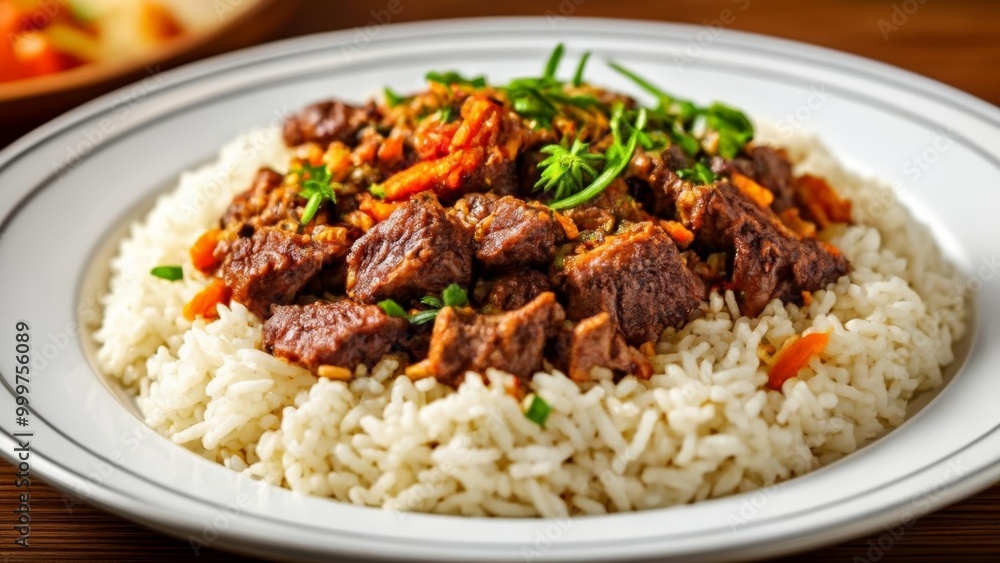 Delicious Beef StirFry on Rice Delicious Beef StirFry on Rice