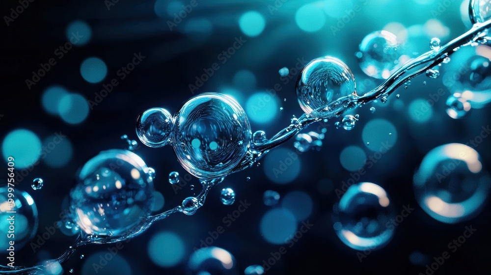Bubbles Floating on Water Surface in 3D Illustration Bubbles Floating on Water Surface in 3D Illustration