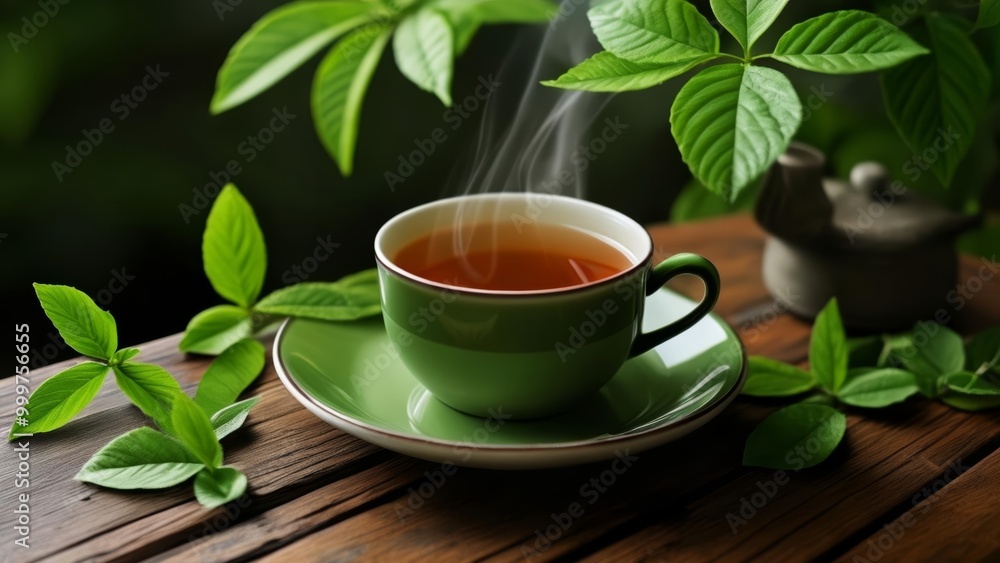 Sip into serenity with a warm cup of tea Sip into serenity with a warm cup of tea