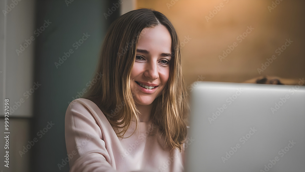 Happy American woman working remotely on a virtual video team meeting call, remote work and flexible culture concept. Inclusive and diverse workplace Happy American woman working remotely on a virtual video team meeting call, remote work and flexible culture concept. Inclusive and diverse workplace