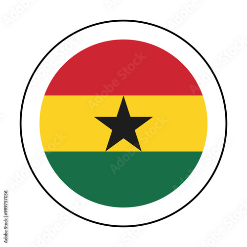 A round icon in the colors of the flag of Ghana. Free Download A round icon in the colors of the flag of Ghana.