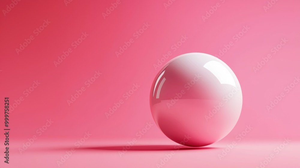 Floating Pink Spherical Object on Soft Background Floating Pink Spherical Object on Soft Background