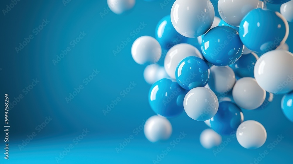 Abstract 3D Spheres in Blue and White for Design Use Abstract 3D Spheres in Blue and White for Design Use