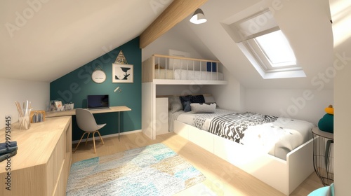 Wallpaper Mural Modern Loft Bedroom. Torontodigital.ca