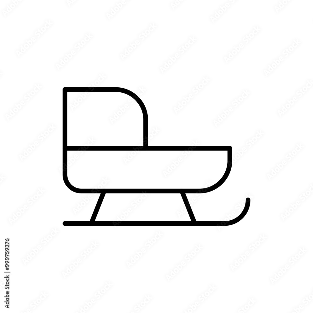 Sled outline icons, minimalist vector illustration ,simple transparent graphic element .Isolated on white background Sled outline icons, minimalist vector illustration ,simple transparent graphic element .Isolated on white background