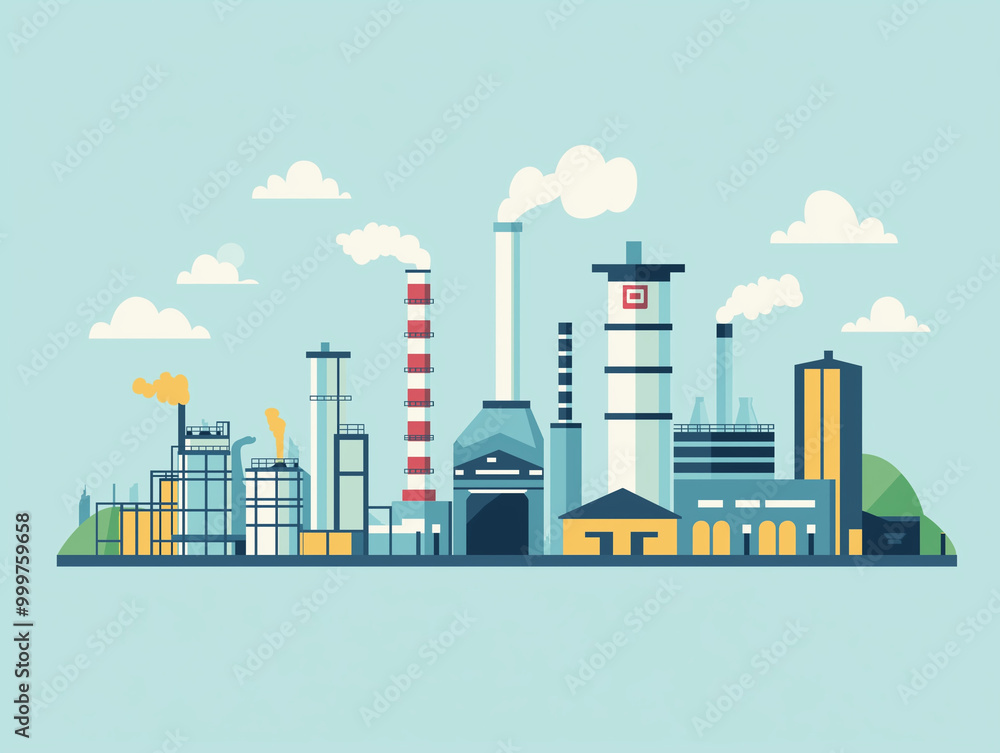 Simple Illustration of a Factory Simple Illustration of a Factory