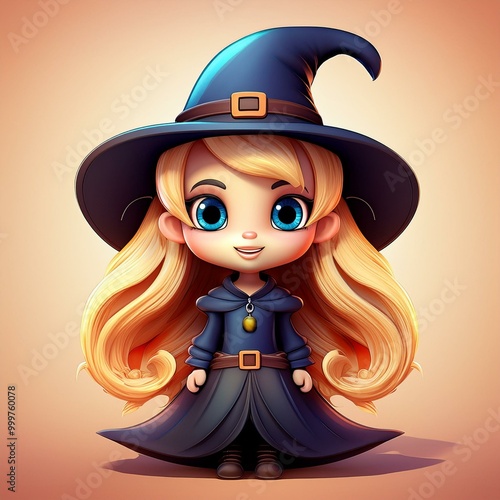 Cute Cartoon Halloween Blon...